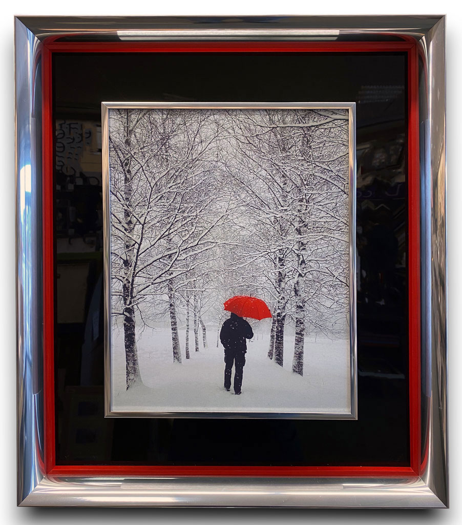  Alu Veran Argent cache-clous argent vif filet rouge vif plexi noir