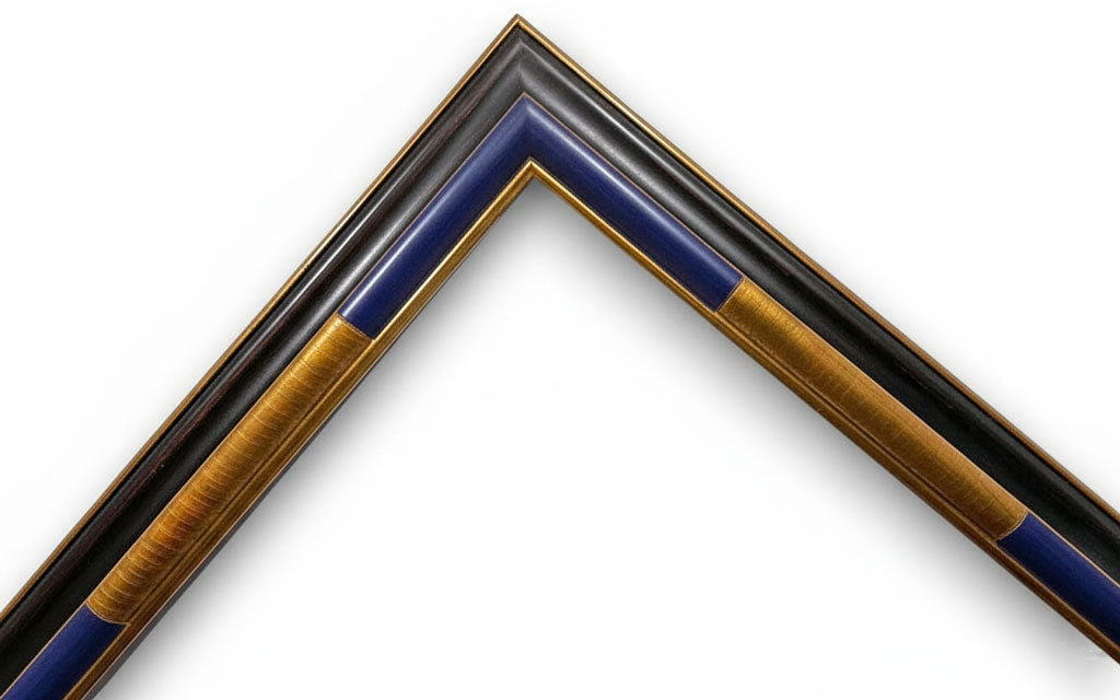 Milobis Opium or bleu pierre noir filets or