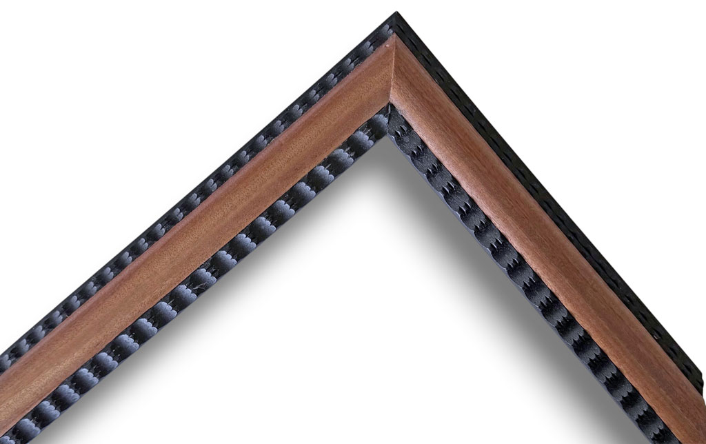 Delia Guilloché noir placage acajou